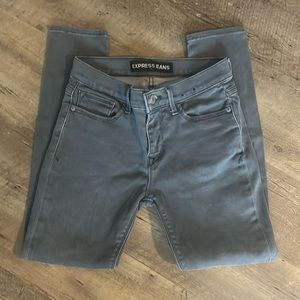 Express gray Jean leggings mid rise size 4s